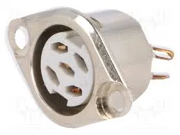 DIN bøsning chassis 5-pol 360¤ KRYDS