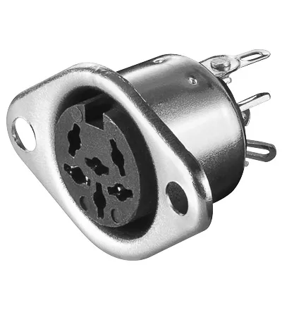 DIN bøsning chassis 6-pol