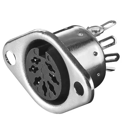 DIN bøsning chassis 7-pol