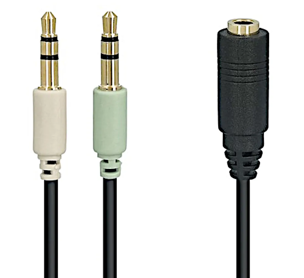 Adapterkabel, minijack 3,5 mm stik > 4 pin, 0,4m.