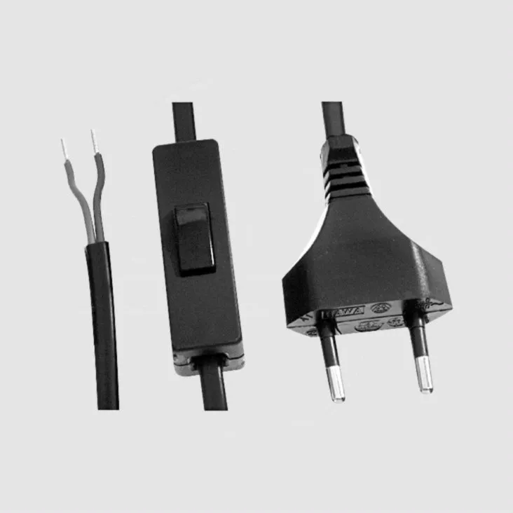 Euro Power Cable, Switch 1,5m Black