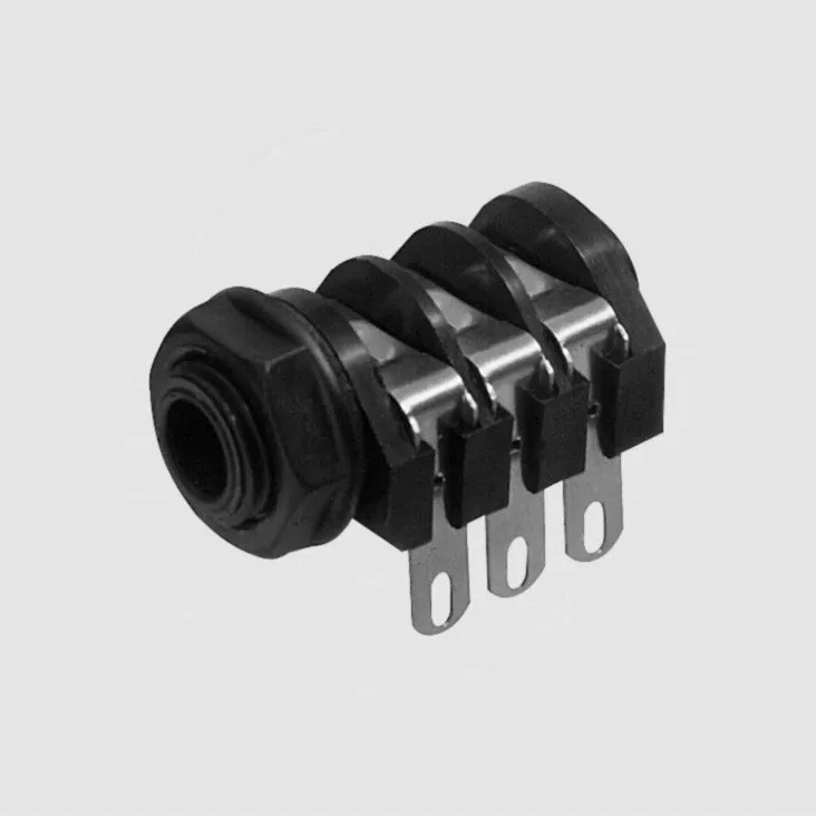 Jack Sockets 6,3mm Stereo Solder med 3 afbrydere