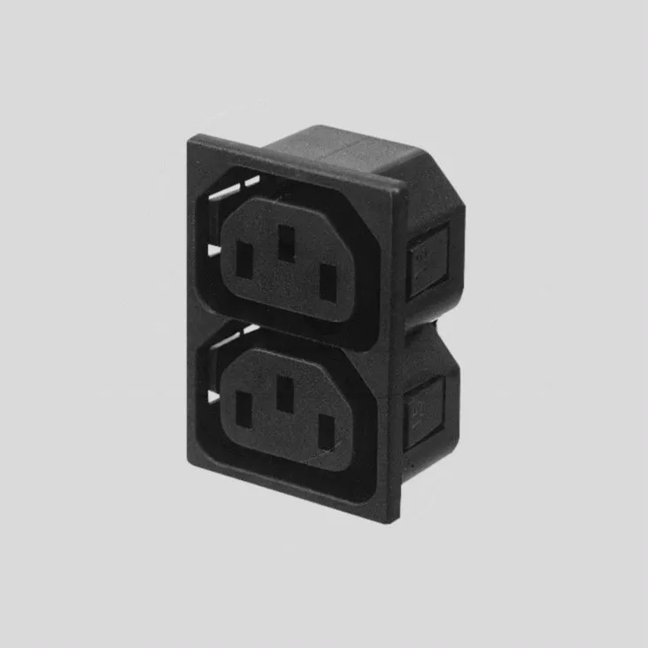 IEC C13 Combi, 2xJack, Snap-In