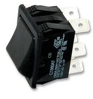 Vippeafbryder 2xON/ON 16A 250V Sort/sort