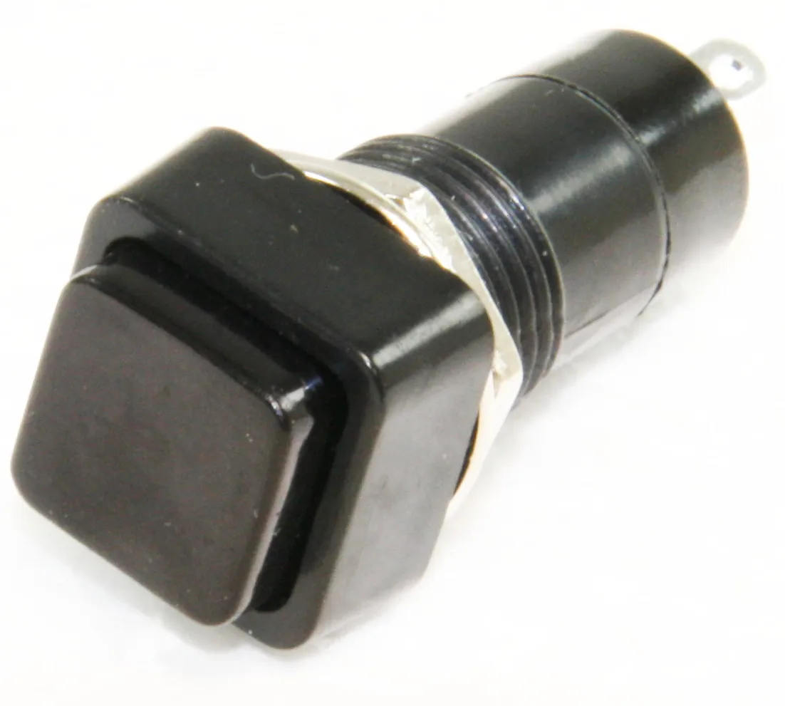 Momentary Switch 250V 3A Black OFF-(ON)