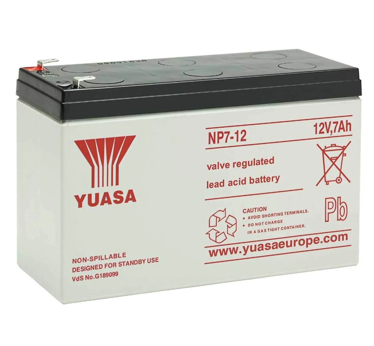 YUASA Bly Battery 12V/7 Ah VdS