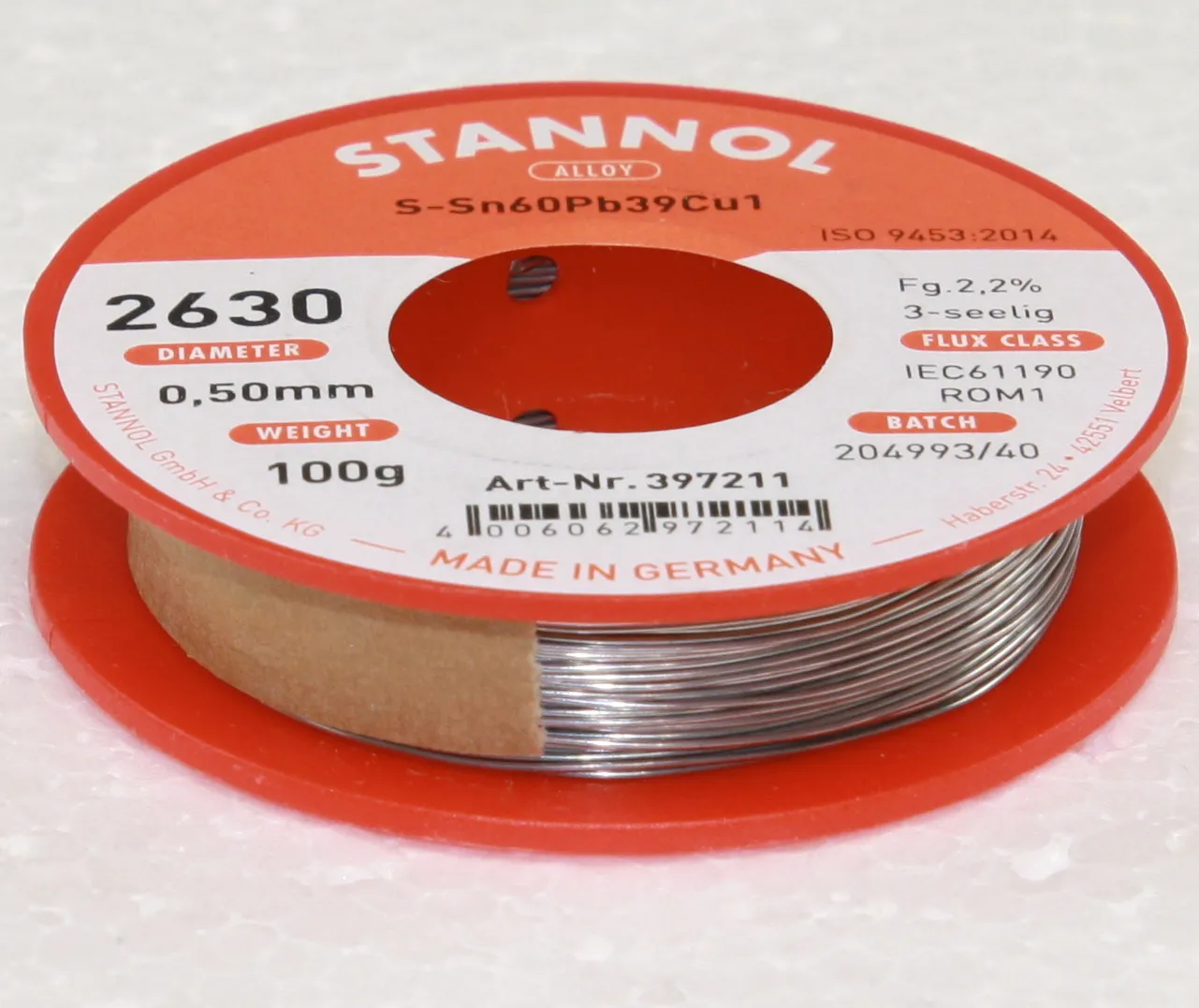 Stannol 2630 2,2% 0,5mm 100g/397211