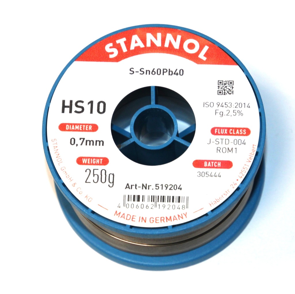 Loddetin HS10 2,5% 0,7mm 250g