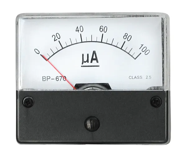 Indbygningsinstrument 0-100uA DC