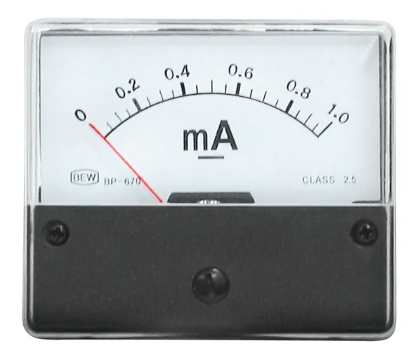 Indbygningsinstrument 0-1mA DC