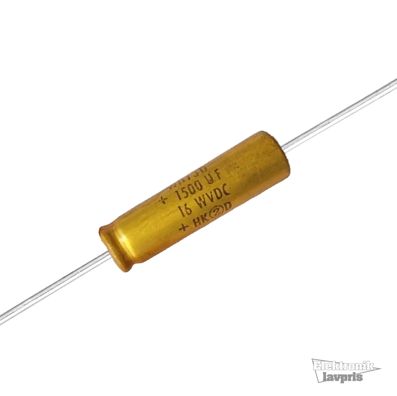 1500uF 16V axial elektrolyt kondensator, 100 stk.