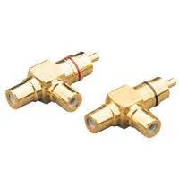 Phono-adapter 2Fach Guld XA-4028 Rød