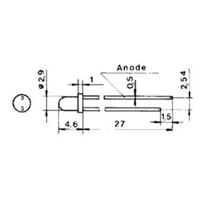 Lysdioder 3 mm, gul, standard