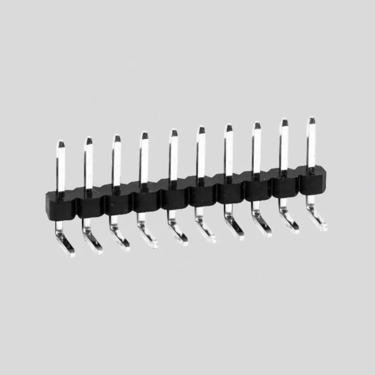 Pin Header 1R Angled 1x10-Pole Gold RM2