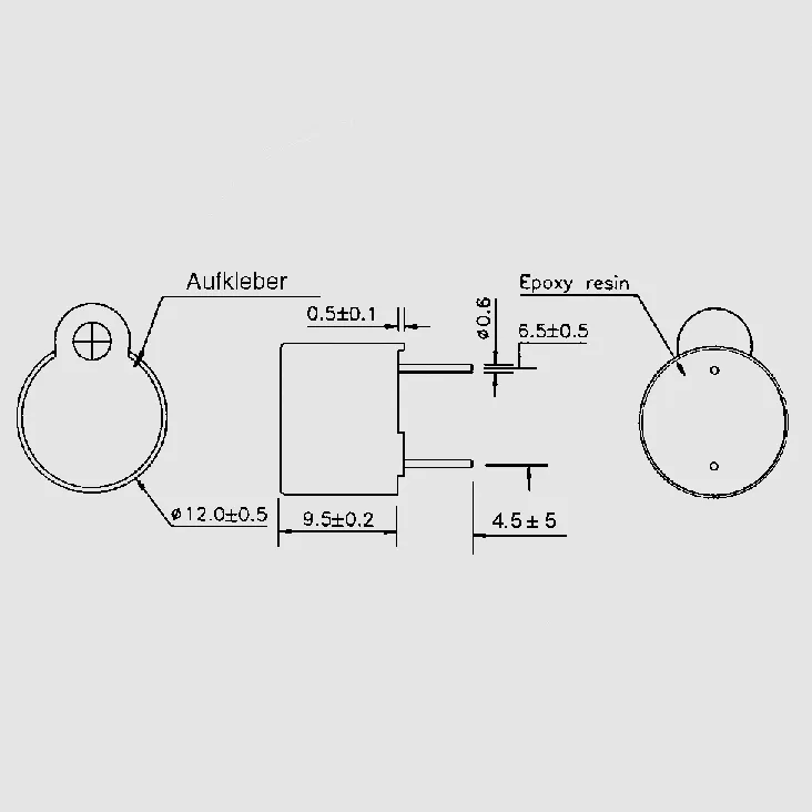 Buzzer 12mm PC 5VAC 2400Hz 85dB