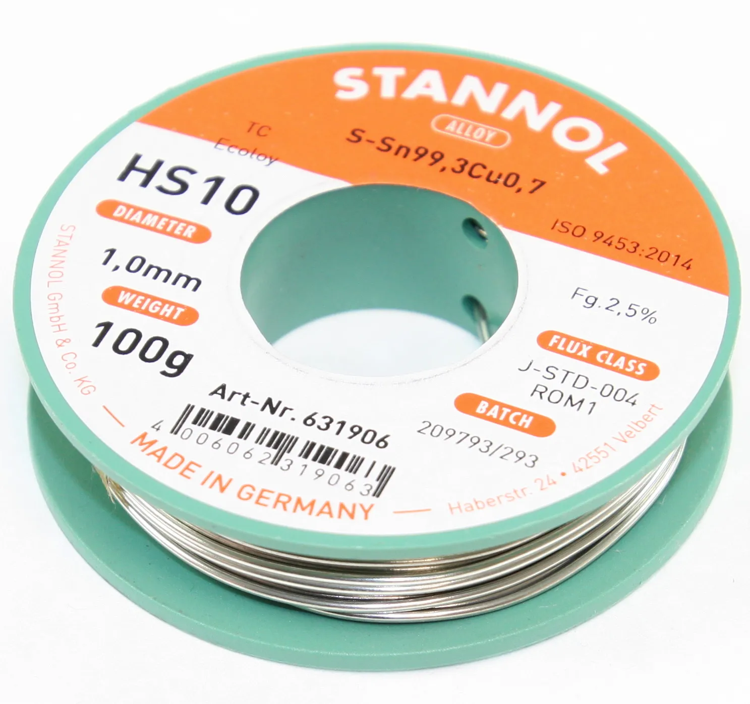Sn99Cu1 Ecoloy 2,5% 1,0mm 100g/631906