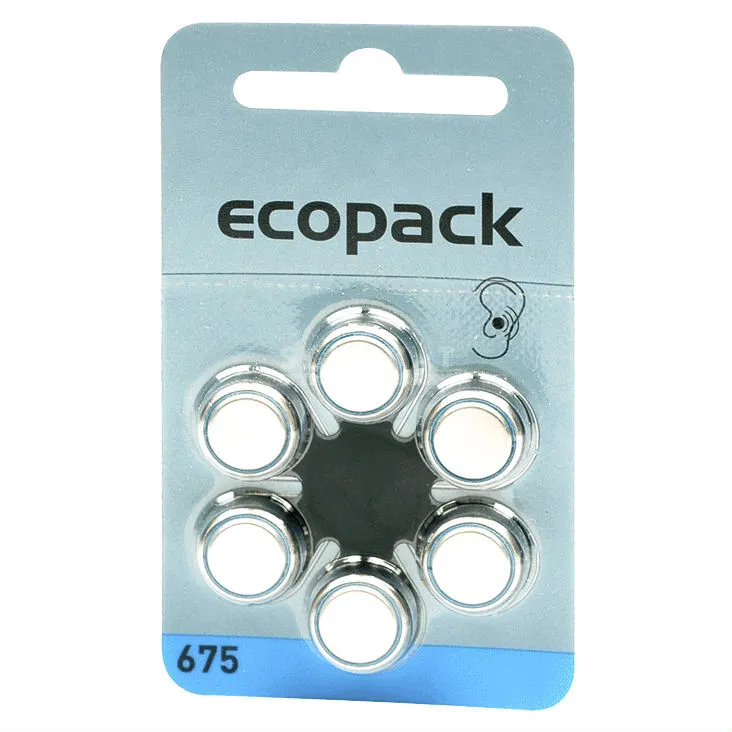 Batterier til Høreapparat PR48, 7,9 x 5,4mm. 1,4V, 270mAh, 6-pak