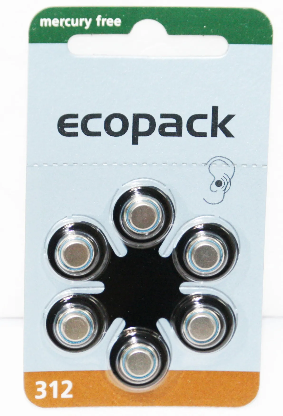 Batterier til Høreapparat PR41, 7,9 x 3,6mm. 1,4V 150mAh 6-pak
