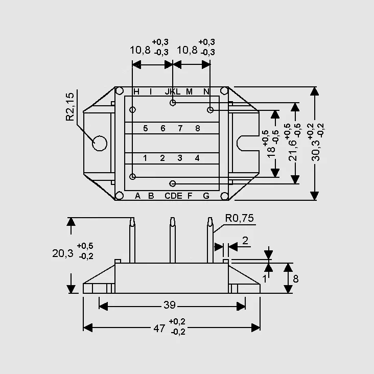 3-Ph-Bridge Rect. 35A 1600V(RRM) Flat