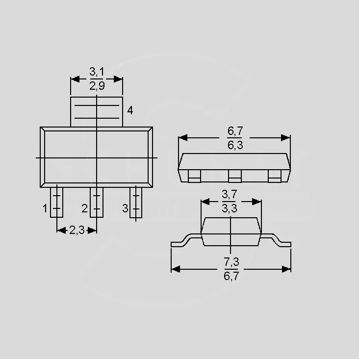 SMD Triac 1A 600V 3mA SOT223
