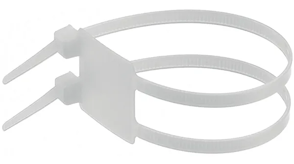Kabelbinder med skilt 24x29mm, 50 stk.