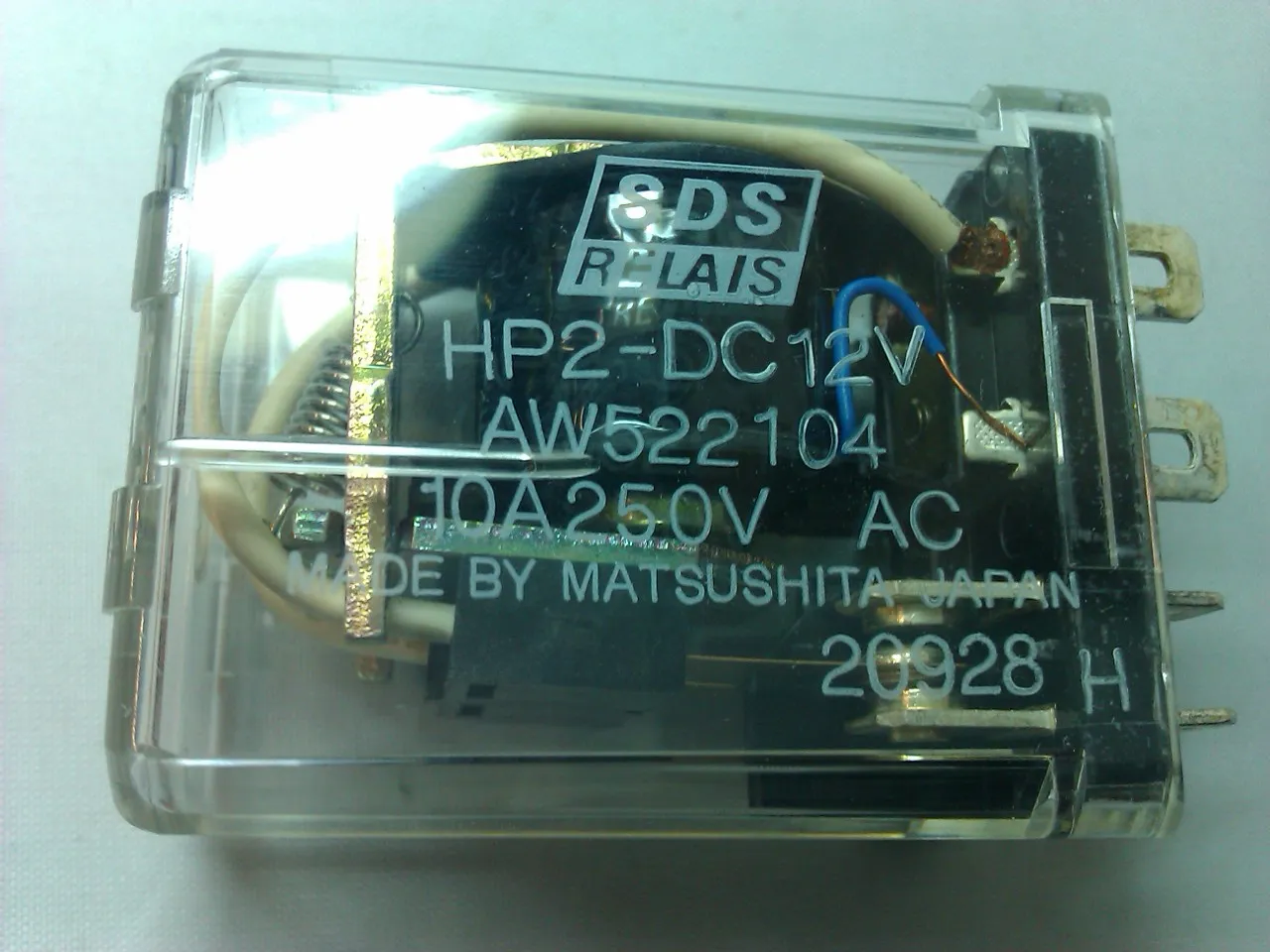 RELAY 12VDC 10AMP 250VAC 2 x skifte