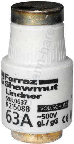 DIAZED-sikring 63 A DIII, 0001.2031 DT3 500V 63A