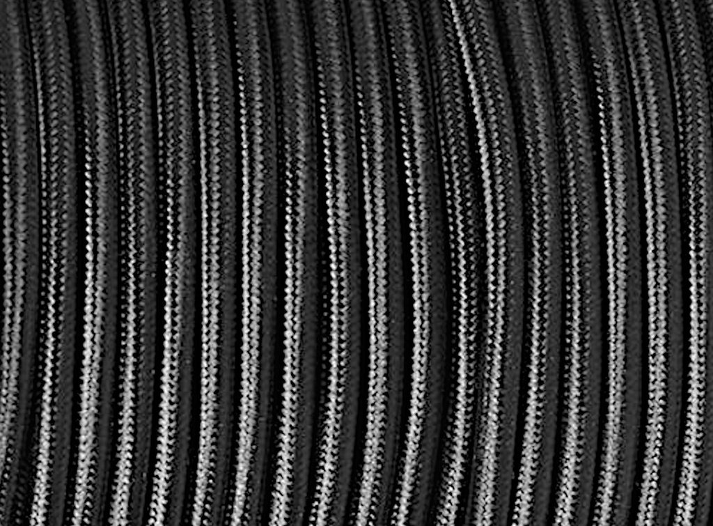 Stofledning - 2 x 0,75mm², Sort (metervare)
