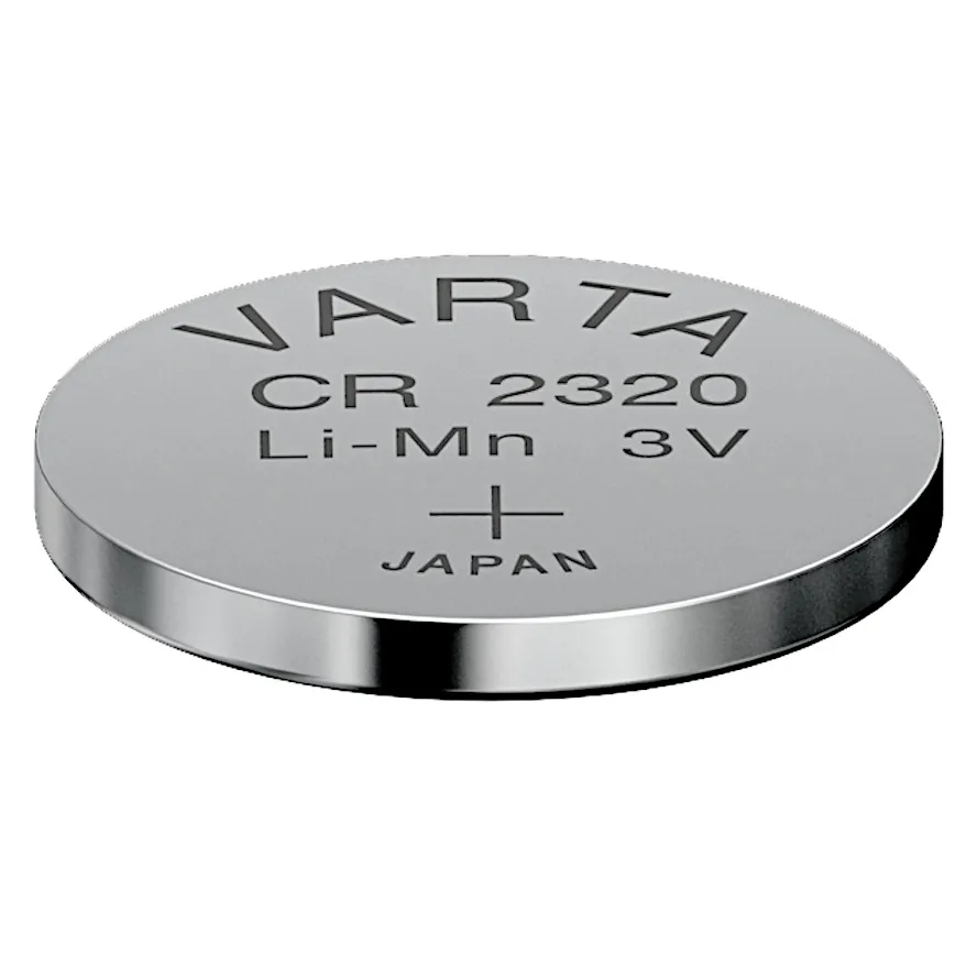 Lithium knapbatteri 23 x 2,0mm. 3V, 135mAh