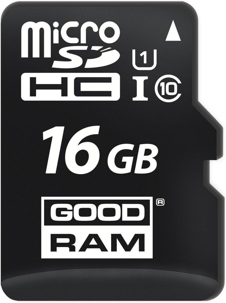 MicroSDHC + adapter, Class 10 UHS-I, 16GB