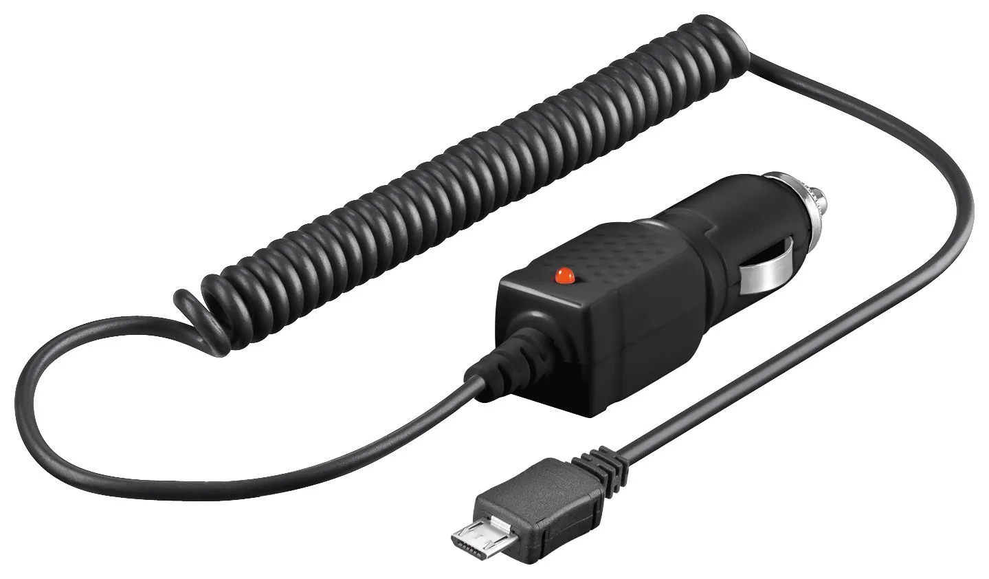 Bil-oplader / strømforsyning, micro-USB B, 12/24V, 1A