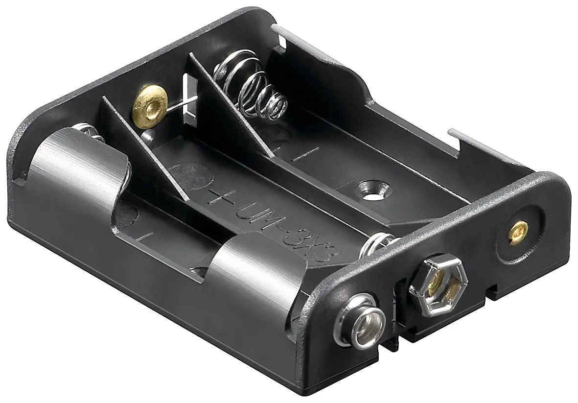 Batteriholder 3 x AA snaplås