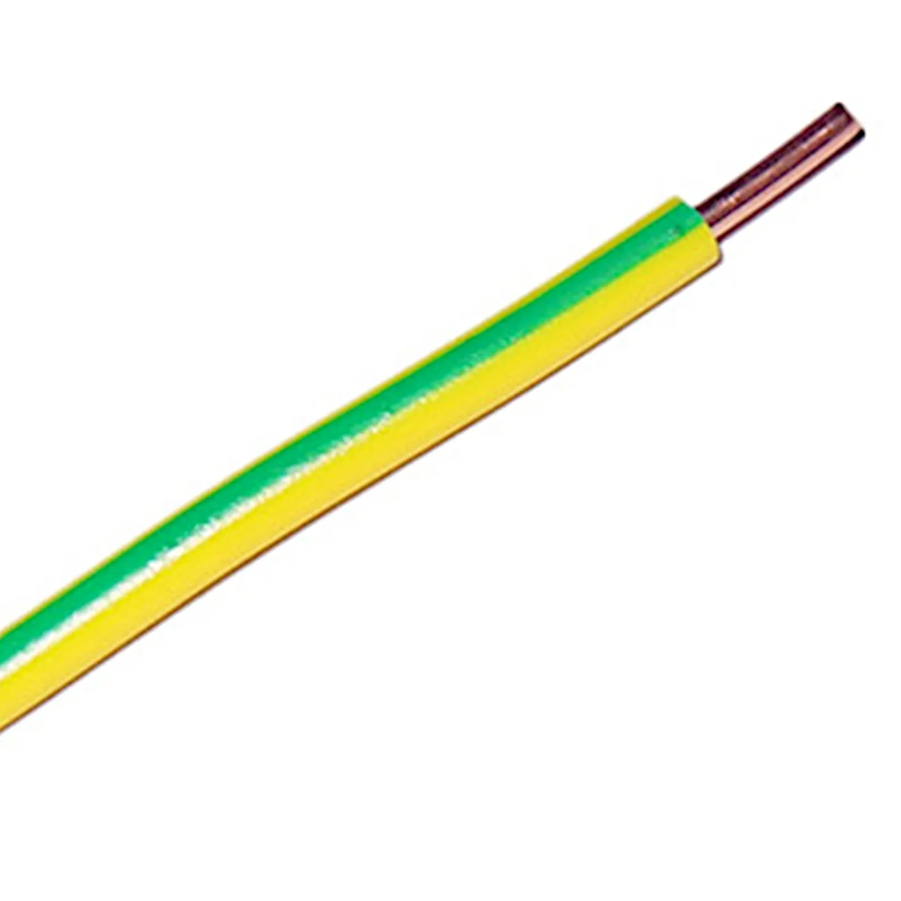 Wire H07V-U 1,5mm², Solid (Hård), gul/grøn