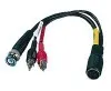 DIN 6P Hun / 2 x Phono han + BNC han 15cm.