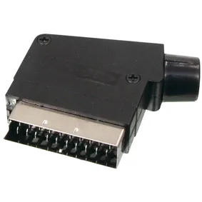 DIN 6P Hun / Scart han adapter IN/OUT m.switch