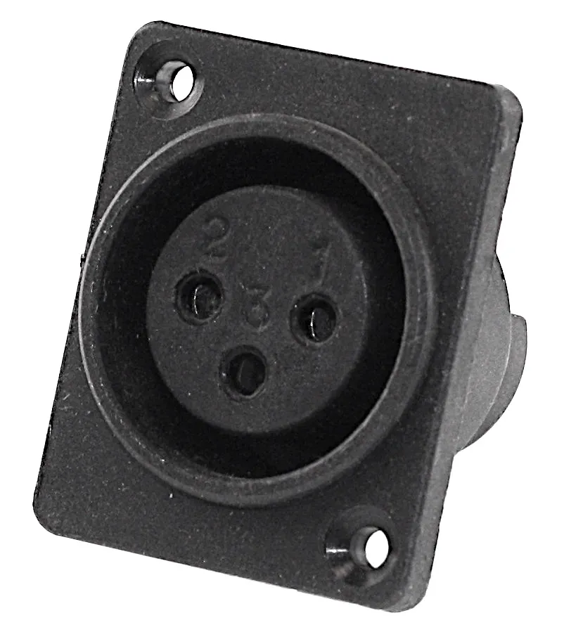 3-pol XLR Hun chassis, sort plastic