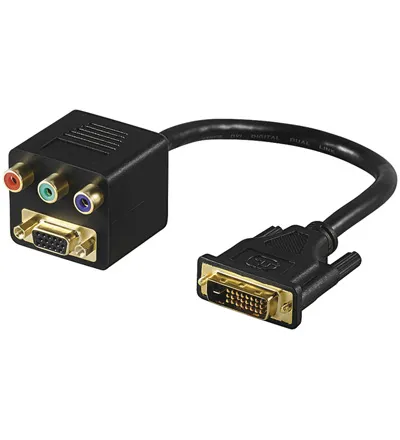 MMK ADAP 12+5 DVI-I > RGB + SVGA, DVI M, RGB F + SVGA F, Sort