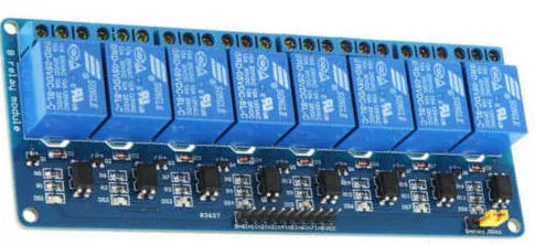 8 kanals 5V relæmodul m. Optokobler til Arduino