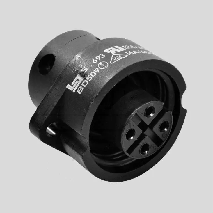 Serie 693 Female Socket 4-Pole 3+PE Screw Term.