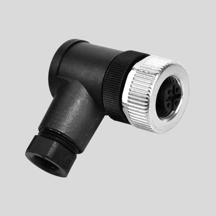 M12 Female Angled Cable Connector 5-Pole Scr