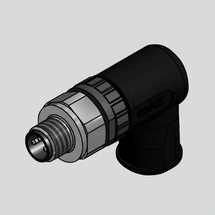 Male Cable Con. 3-Pole Screw Term 90°