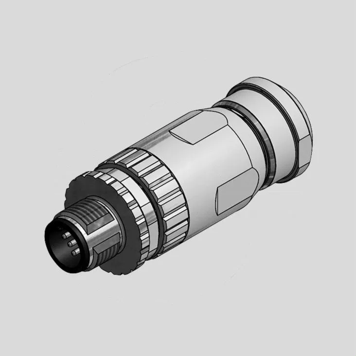 Male Cable Con. 4-Pole Screw Term shield