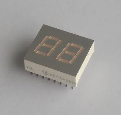 2Dig 7Seg 7mm CA Red LowCur 600μcd
