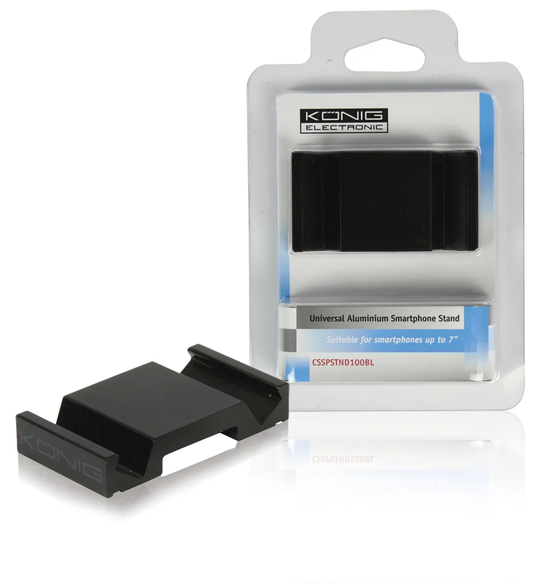 Universal aluminium smartphone stand black