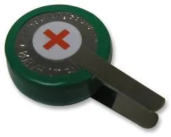 NiMH 1,2V 80mAh med loddeflige Ø=15,5 x 6,3mm
