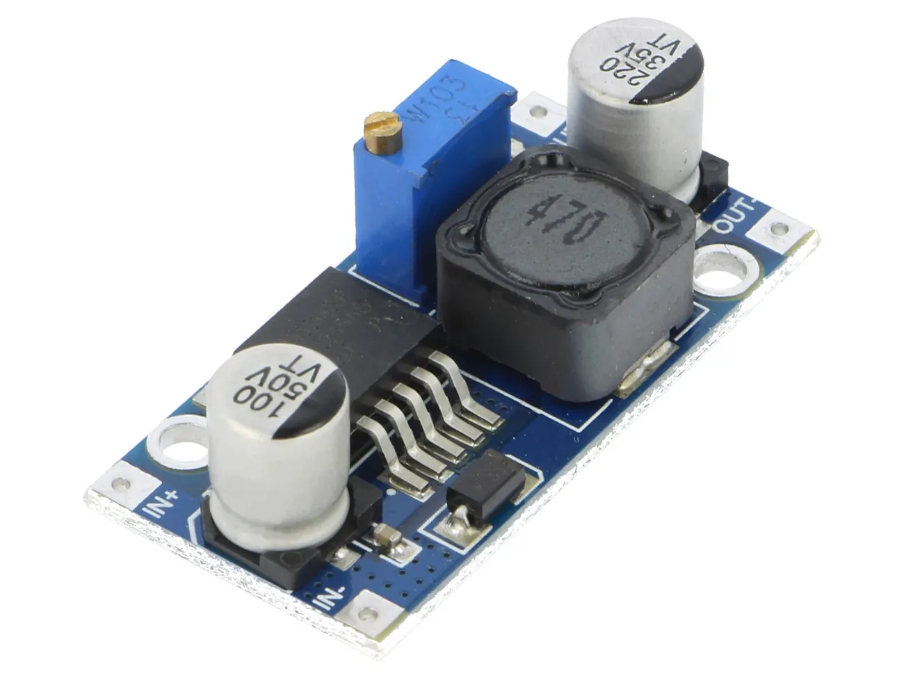 DC-DC step down konverter - 4-35Vdc > 1,23-30Vdc / 3A, print