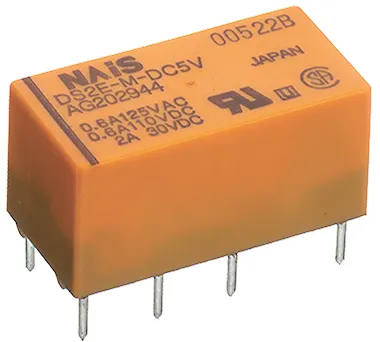 RELAY 6VDC 2A 90R 2 x skifte