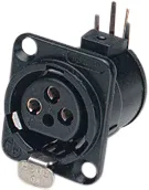 3-pol XLR Hun Chassis + PBC Sort NEUTRIK