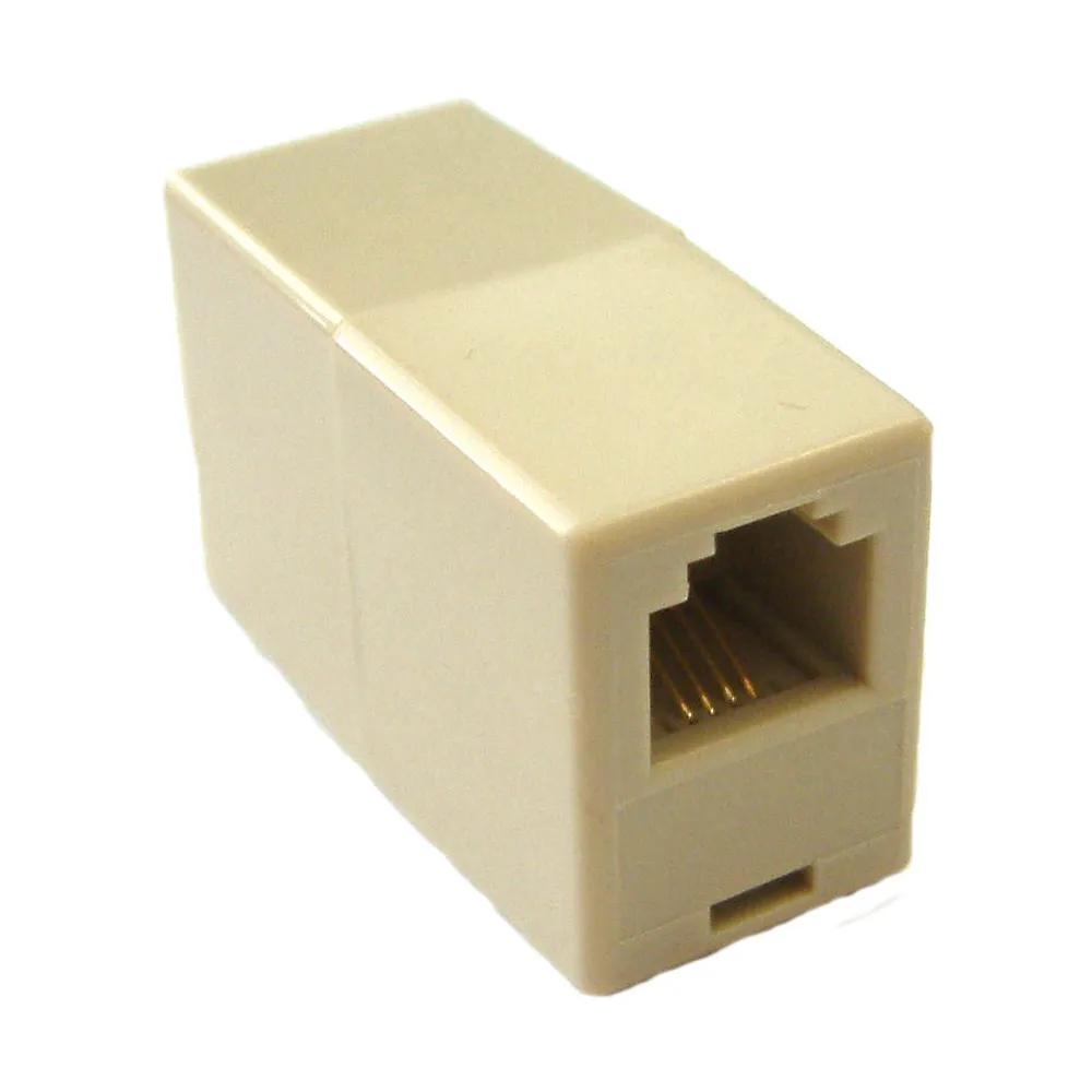 RJ11 adapter, hun/hun 6P4C Beige