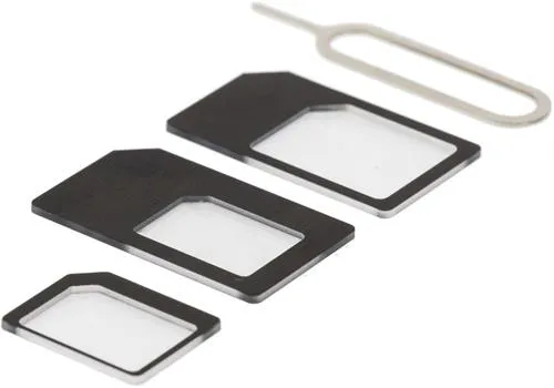Simkort adapter til micro/mini/nano-sim, sort